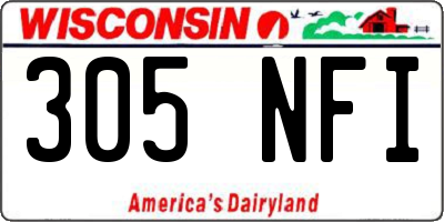 WI license plate 305NFI