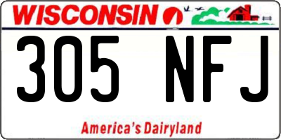 WI license plate 305NFJ