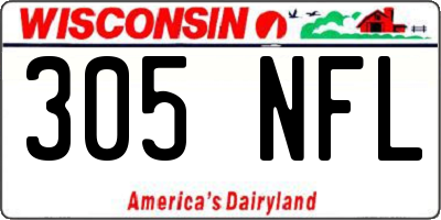 WI license plate 305NFL