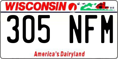 WI license plate 305NFM