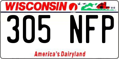 WI license plate 305NFP