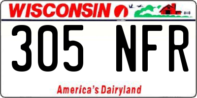 WI license plate 305NFR