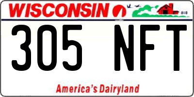 WI license plate 305NFT