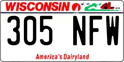 WI license plate 305NFW