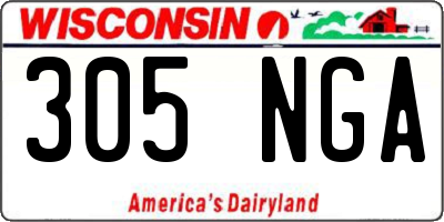 WI license plate 305NGA