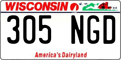 WI license plate 305NGD