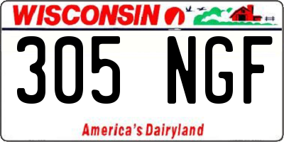 WI license plate 305NGF