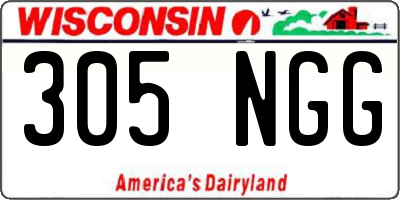 WI license plate 305NGG