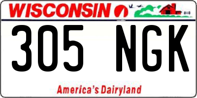 WI license plate 305NGK