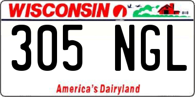 WI license plate 305NGL