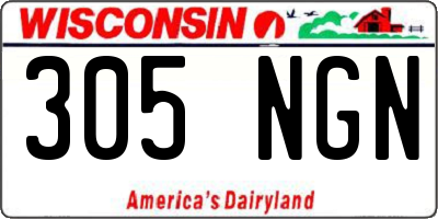 WI license plate 305NGN