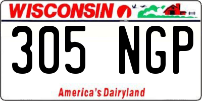 WI license plate 305NGP