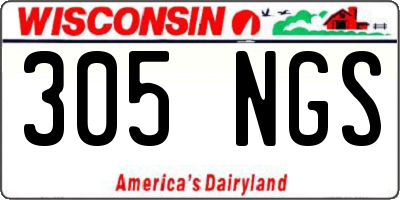 WI license plate 305NGS