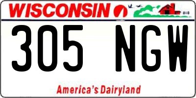 WI license plate 305NGW
