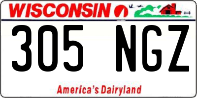 WI license plate 305NGZ