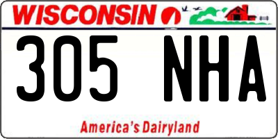 WI license plate 305NHA