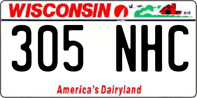 WI license plate 305NHC