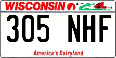 WI license plate 305NHF