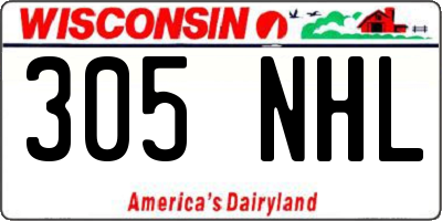 WI license plate 305NHL
