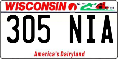 WI license plate 305NIA