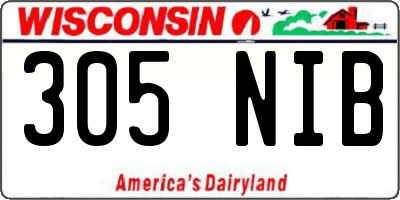 WI license plate 305NIB