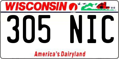 WI license plate 305NIC