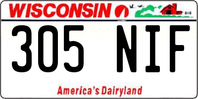 WI license plate 305NIF