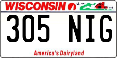 WI license plate 305NIG