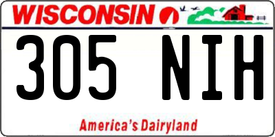 WI license plate 305NIH