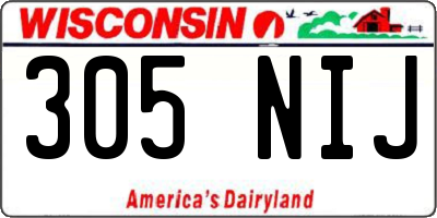 WI license plate 305NIJ