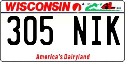 WI license plate 305NIK