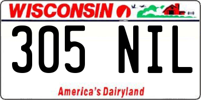 WI license plate 305NIL