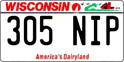 WI license plate 305NIP