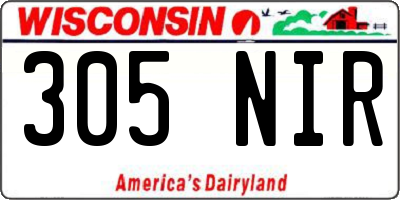 WI license plate 305NIR