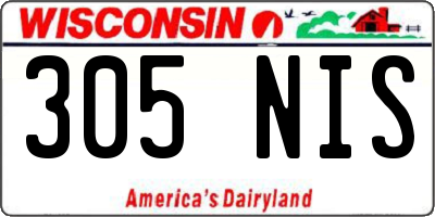 WI license plate 305NIS