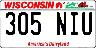 WI license plate 305NIU