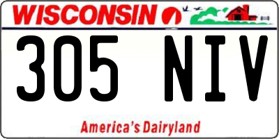 WI license plate 305NIV