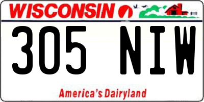 WI license plate 305NIW