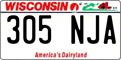 WI license plate 305NJA