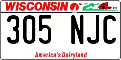 WI license plate 305NJC