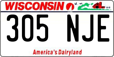 WI license plate 305NJE