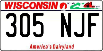 WI license plate 305NJF
