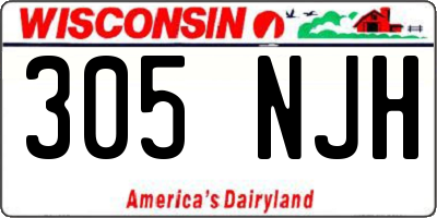 WI license plate 305NJH