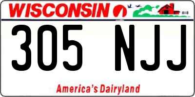 WI license plate 305NJJ