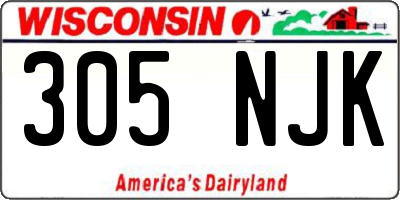 WI license plate 305NJK