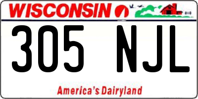 WI license plate 305NJL