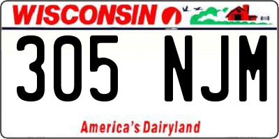 WI license plate 305NJM