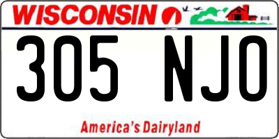 WI license plate 305NJO