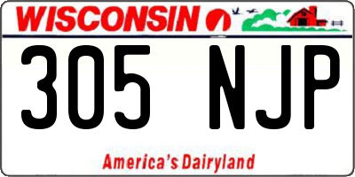 WI license plate 305NJP