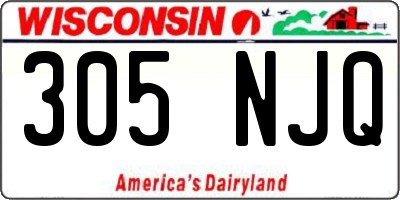 WI license plate 305NJQ